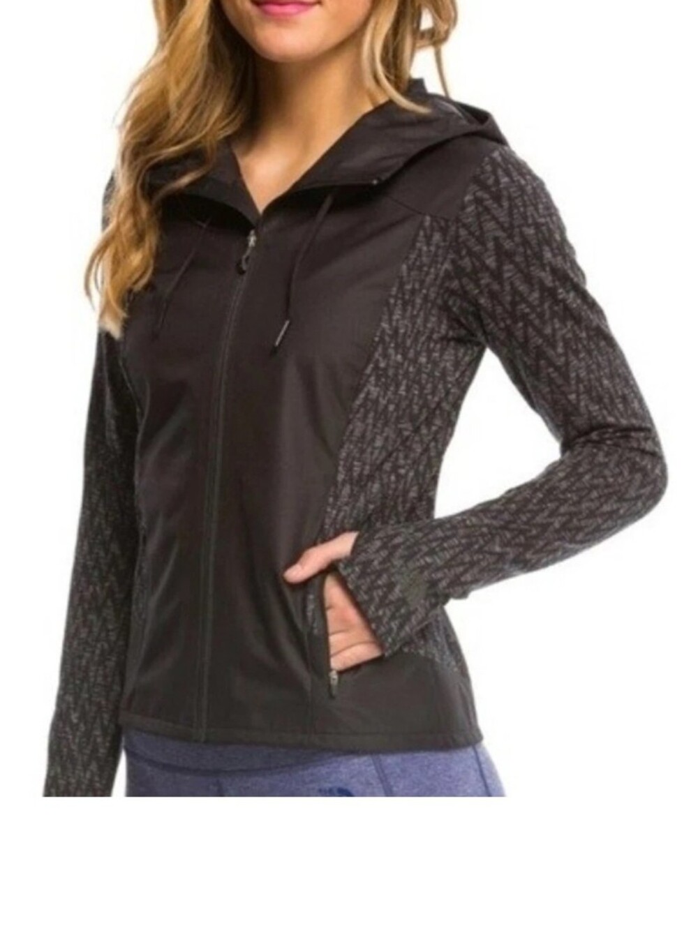 The North Face Black Lace Sleeve Hooded Jacket Size XS
